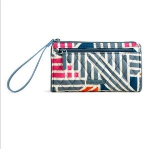 Vera Bradley RFID Front Zip Wallet Geo Medallions